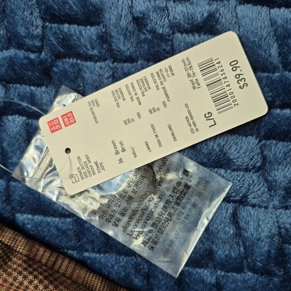 Uniqlo Side Button Checked Wrap Midi Skirt In Brown Size Large! NWT! - Picture 3 of 14